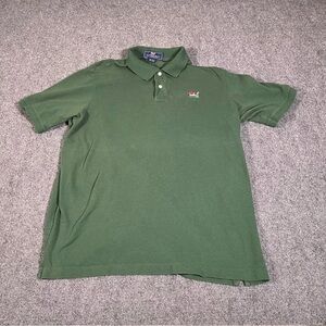 Vineyard Vines Polo Shirt Mens Large Green Golfing Whale Logo Casual Size Preppy